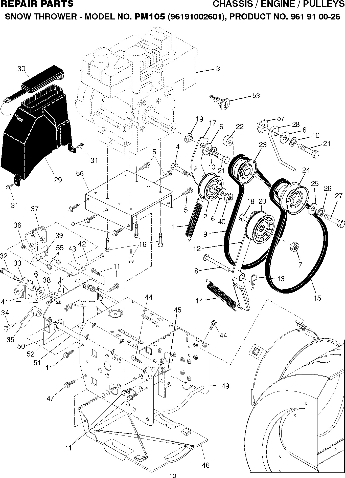 CHASSIS, ENGINE & PULLEYS